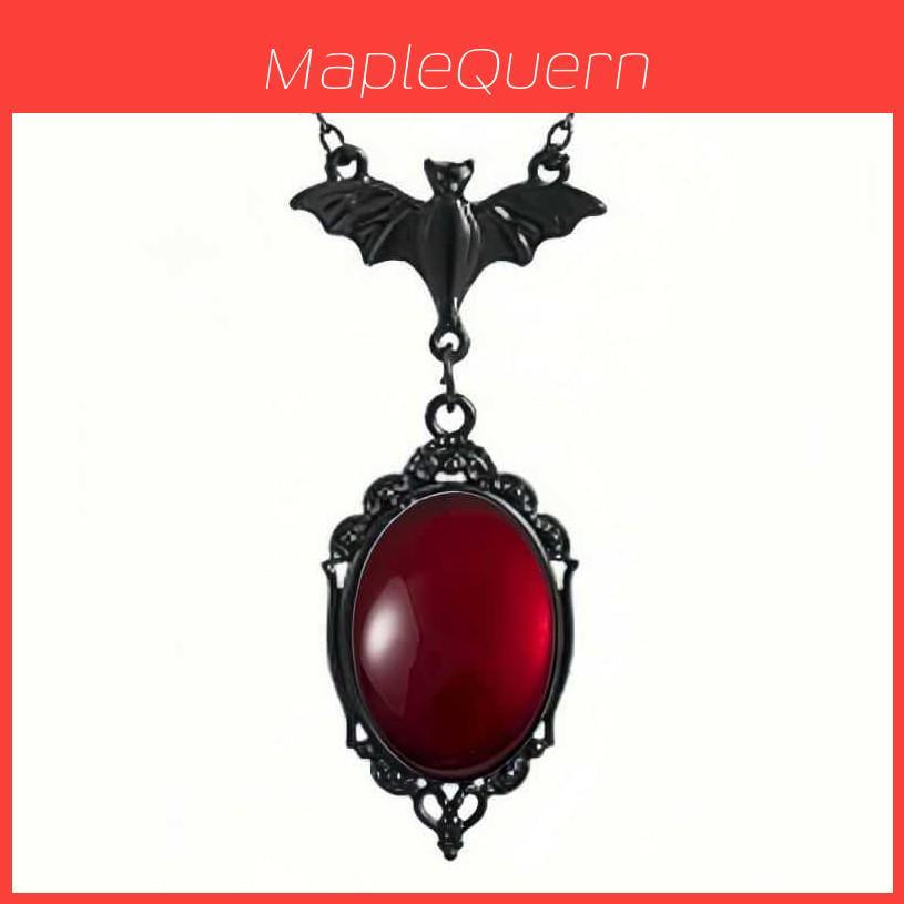 Gothic Bat Necklace For Women With Vampire Pendant And Cross Chain Style