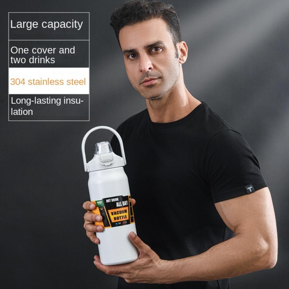 

304 Stainless Steel Thermal Mug Large Capacity Water Cup Portable Drink Cup 800ml чорний