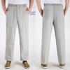 Men's High-Waist Linen Blend Pants: Breathable, Casual Fit for Summer