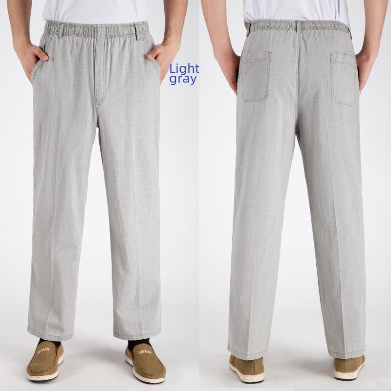 Men's High-Waist Linen Blend Pants: Breathable, Casual Fit for Summer