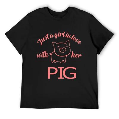 Girl Piggy Love Girl Love Pig T-Shirt Rapper Graphic Tees Oversized Personalized T-shirt Mens Graphic T-shirts Hip Hop