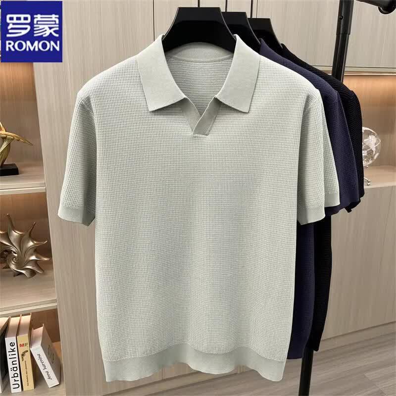 

Romon Men s Pure Cotton Blend Polo T-Shirt L