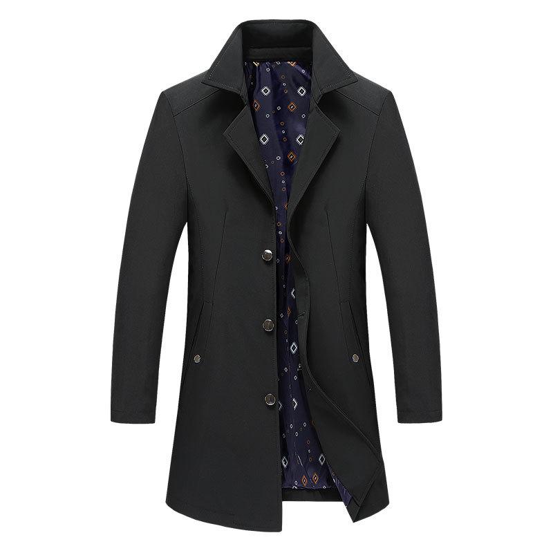 Men s High-Grade Mid-Length Casual Windbreaker Lapel Jacket for Spring, Summer, and Autumn L