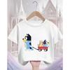 Cute Kawaii Children T Shirt Bluey Popular Print Summer Street Style Fashion Tops For Kids 3-14 Age