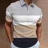 Pánská košile Golfová košile Retro Kontrastní barva Outdoor Street Krátké rukávy Potisk knoflíčků Oblečení Oblečení Módní návrhář Neformální Prodyšný
