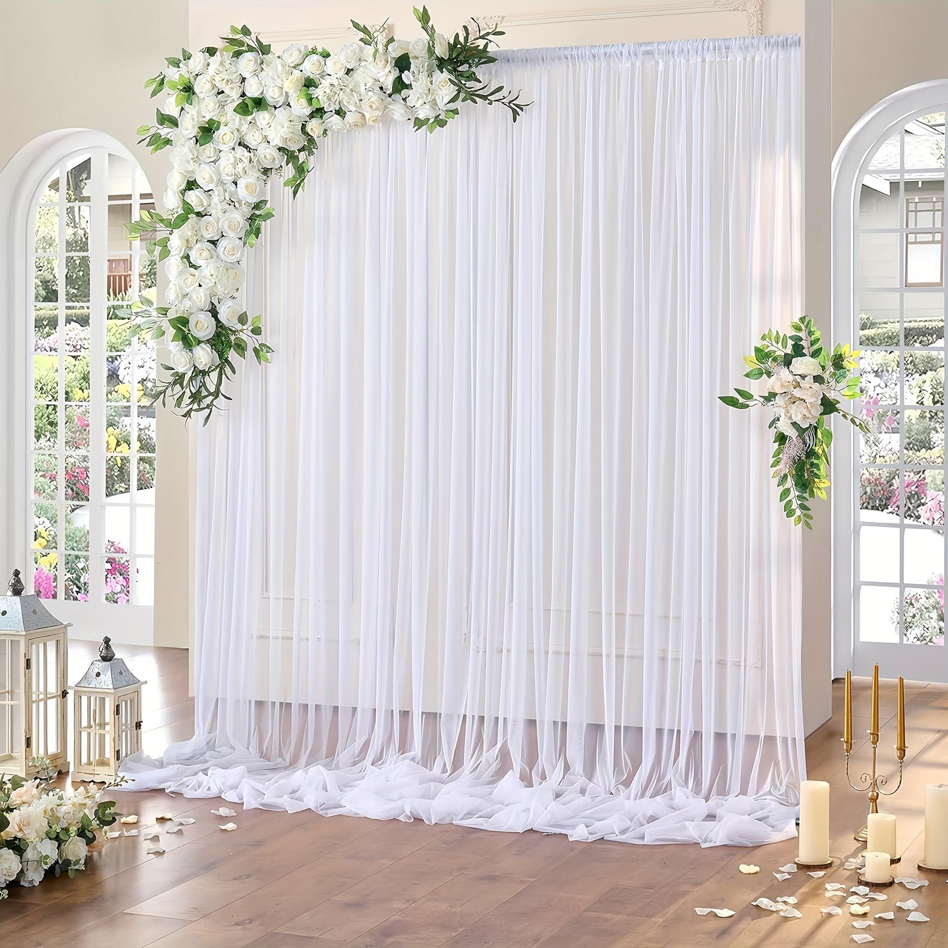 

1pcs Party Wedding Background Decorative Fabric Mesh Curtains Wrinkle Resistant Cloth Suitable for Home Decoration and Photography Backgrounds 150×250cm 1pcs белый