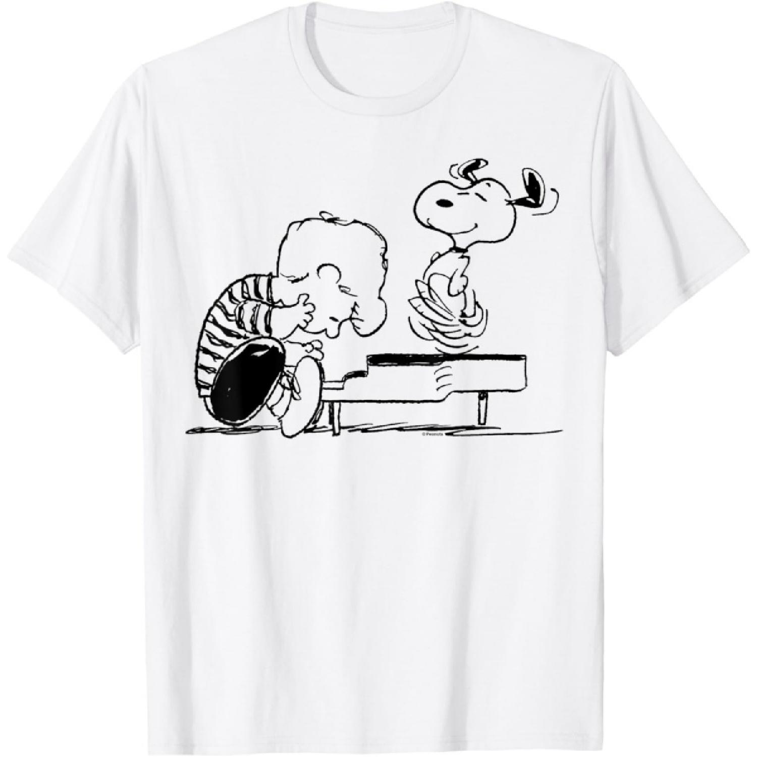 Peanuts - Футболка с Шрёдером и Снупи за пианино XXXXXL белый