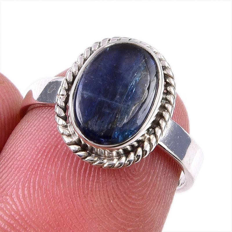 

Natural Kyanite Gemstone Handmade 925 Solid Sterling Silver Gift Ring S.6 d3E38