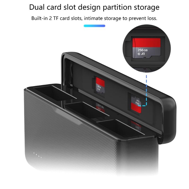 Fast Speed Charging Storage Box for Action4 Camera Batteries Holds 3 Slots with Power Indicator