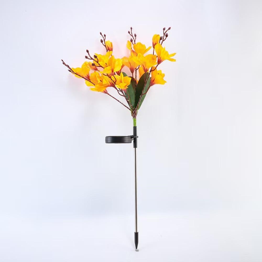 Solar Powered Solar Powered LED Garden Lights LED Lights Magnolia Flower Design Outdoor Garden Decorative Light оранжевый
