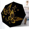 1pc Butterfly Gold Sparkle Automatic Opening/closing Umbrella with Auto Open/Close, Windproof, Foldable Sunshade Yy250811172