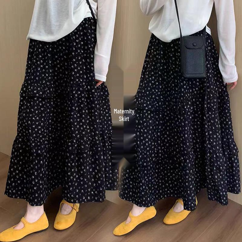 2026 New Korean Floral Maternity Skirt Large