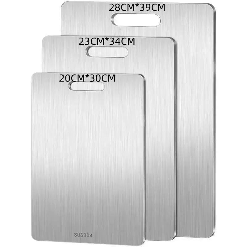Premium SS Cutting Board Set 3pcs Non Slip BPA Free Food Safe Kitchen Boards Dishwasher Rustproof for Home Restaurant Cooking