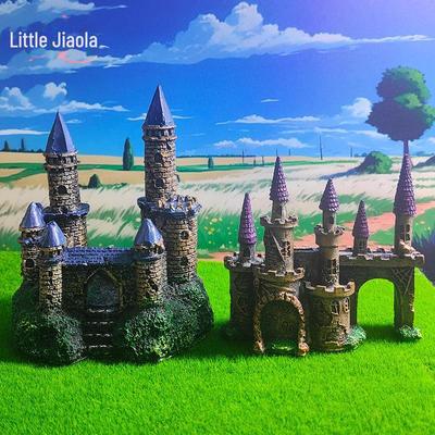 European-Style Castle Fish Tank Ornament - Antique Manor Design for Landscaping and Gardening