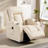 Massage Chair with Rocking, Reclining & Heating Function, 3 Modes, Rotating, Cream White