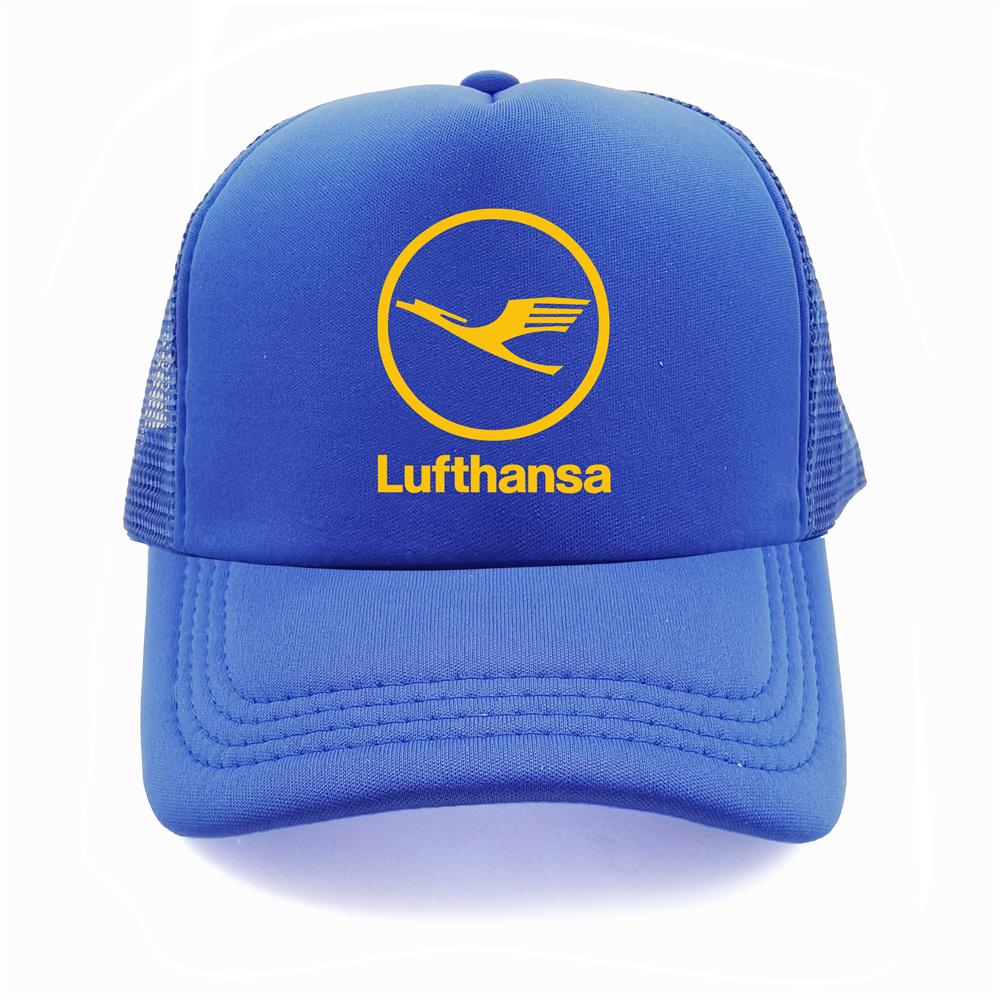 Lufthansa Airline Trucker Cap Unisex Cool Lufthansa Hat Baseball Cap Cool Summer Unisex Mesh Net Caps MZ-595