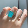 Jewelry Trend Line Simulation Yellow Diamond Paraiba Live Ring 12 * 16