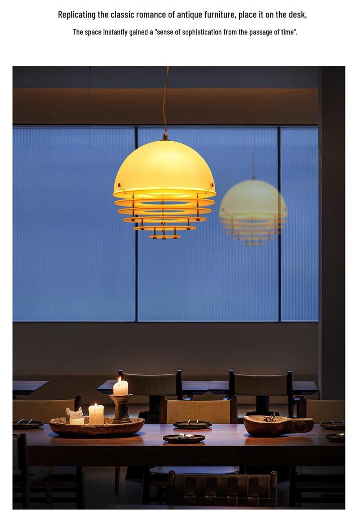 Retro Sunset Orange Pendant Light for Warm Bedrooms, Dining Rooms, and Tea Shops