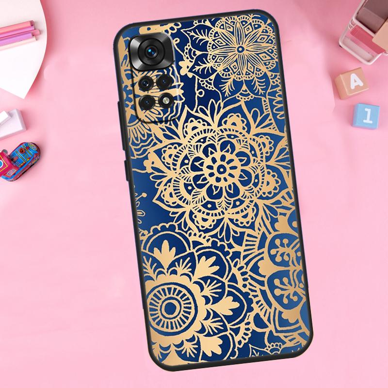 Elegant Mandala Floral Design Phone Case For Xiaomi Redmi Note 11 10 9 8 12 Pro Turbo 9S 10S 11S 12S 9A 9C 10C 12C Cover