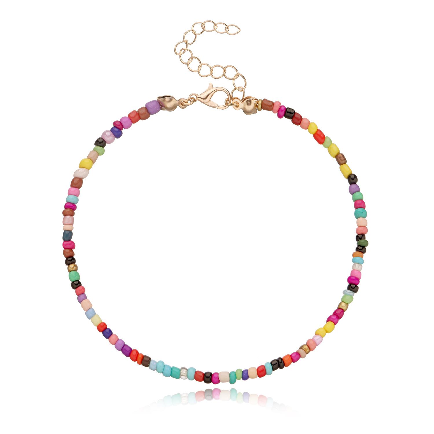 

Accessories, fashionable personalized micro-inlaid colored rhinestone anklets, rice beads butterfly popular suit foot accessories
