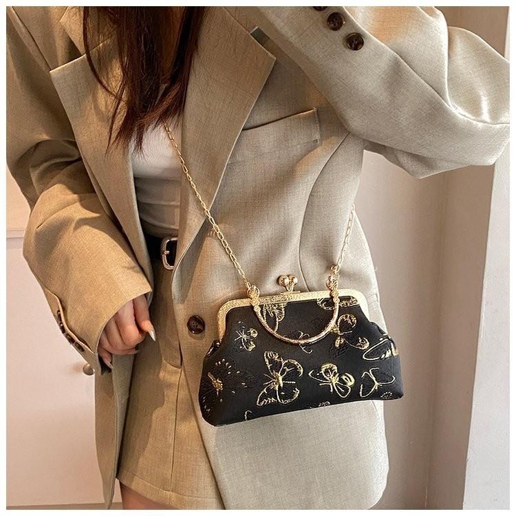 IELGY Retro nasjonalstil motehåndveske, utenlandsk stil allsidig cheongsam-veske, elegant trend skrårem dameveske