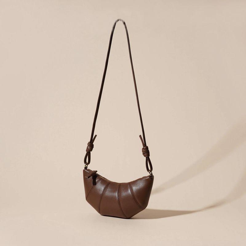 New Women's Bag  Versatile Leather Simple Dumpling Croissant Bag  One-shoulder Crossbody Underarm Bag