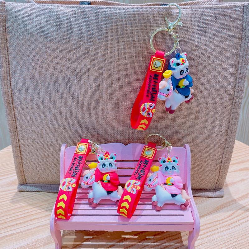 Çizgi Film Sevimli At Uçlu Anahtarlık Çanta Süsü Asılı Dekorasyon Araba Anahtarlığı 2026 At Yılı Şanslı Hediye