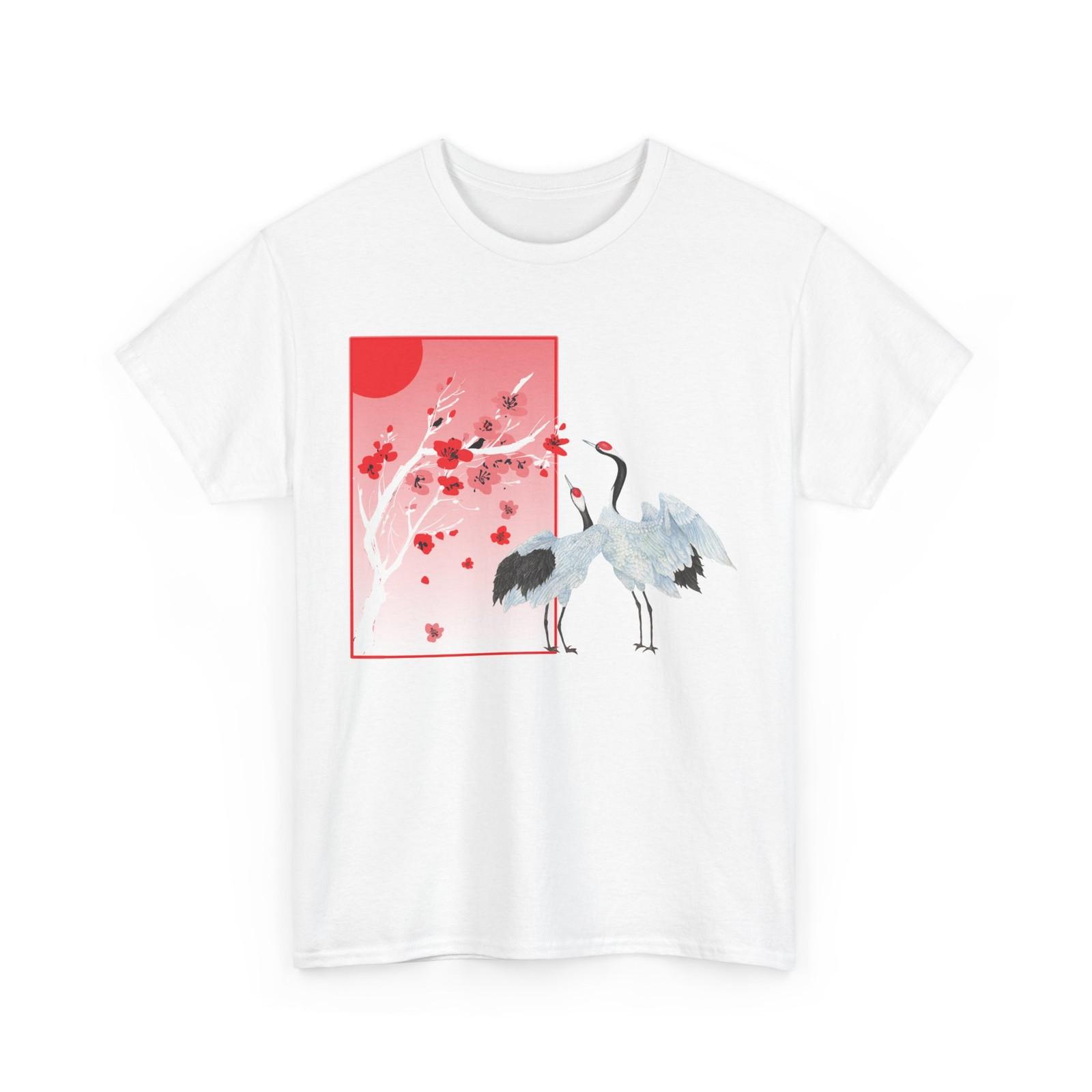 Cherry Blossom Birds T-Shirt, Japanese Art Lovers Sakura Trees Men Shirt S