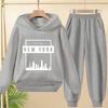 Spring Autumn  New York BrookLyn Letter Print 2pcs Hoodie+Pants Tracksuits 3-13 Years Boys Girls Streetwears Children Clothes
