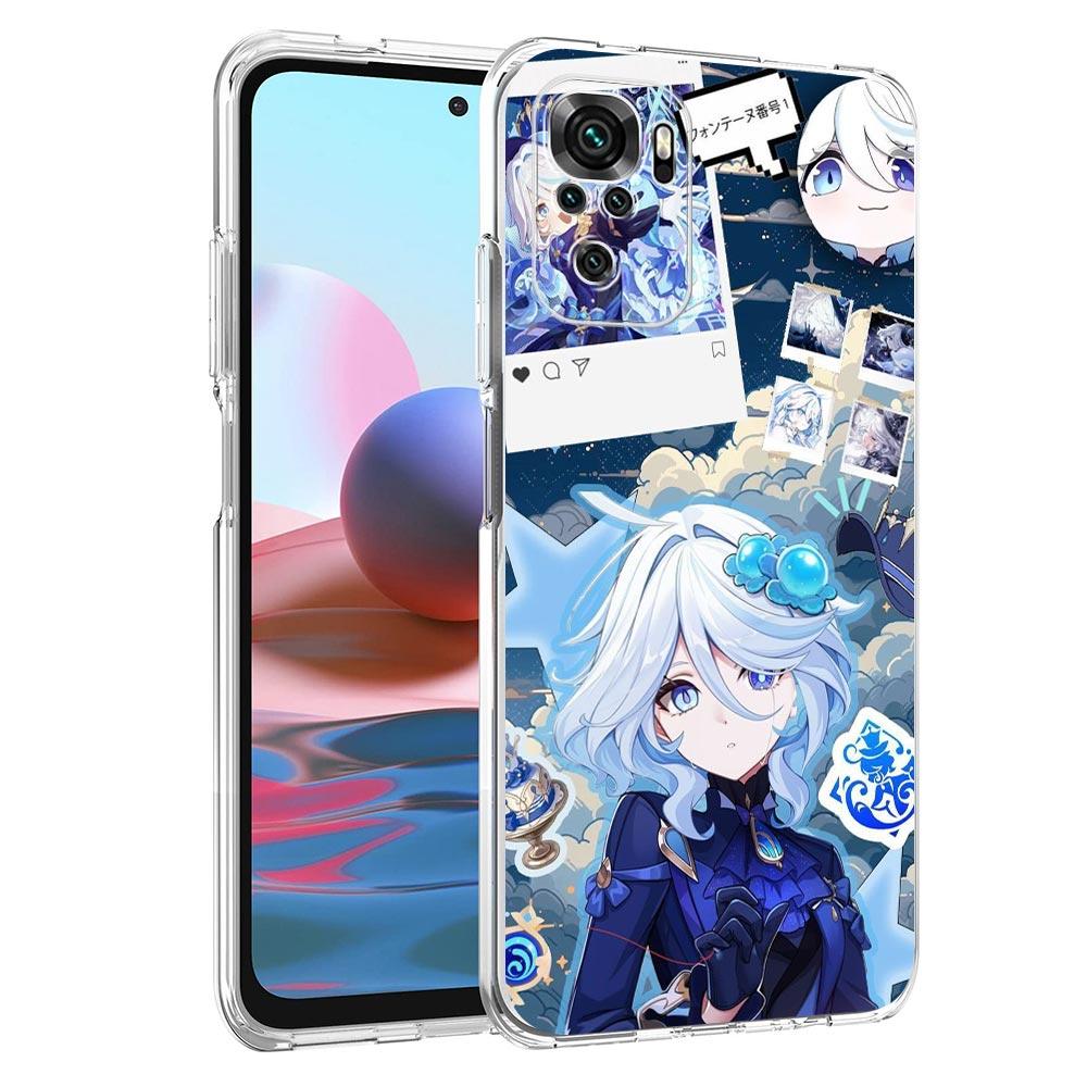 Phone Case For Xiaomi Redmi Note 14 13 12 4G 9S 9 10 11 Pro Plus 5G 14C 13C 12C 10C 9A Clear Cover Genshin Impact Lovely Furina