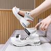 Slope Heel Platform Sandals Women's 2025 Summer New One-word Velcro Waterproof Table Fashionable Versatile Beach Women's Sandals