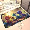 Cartoon Dinosaur Print Entrance Mat, Non-Slip Washable Floor Rug, Cute Home Decor Carpet