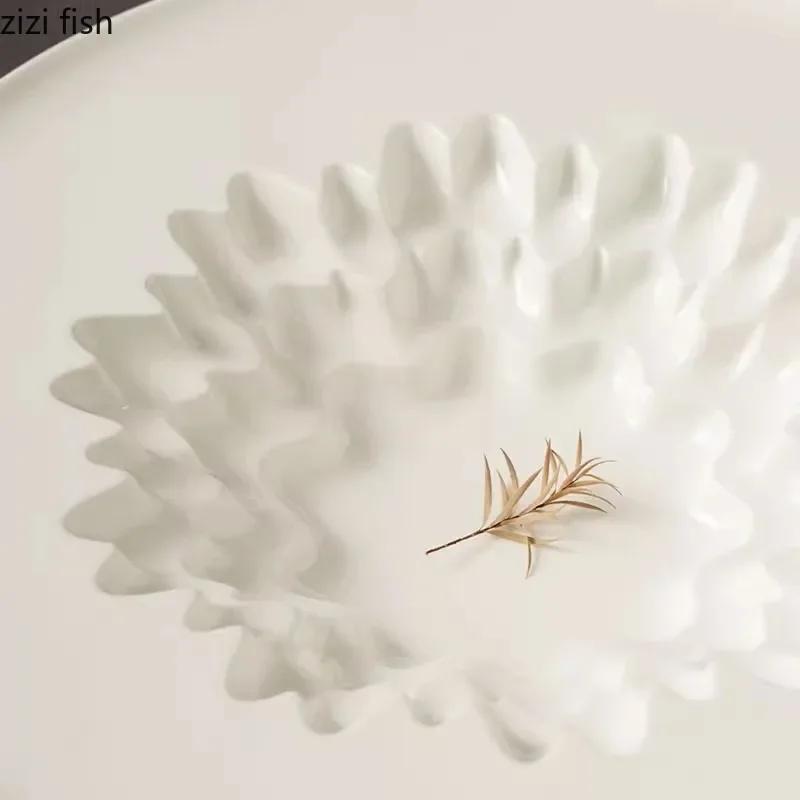 Creative Irregular Ceramic Dinner Plate Thick Soup Plate Dessert Plate Pasta Plates Snack Plates Restaurant Specialty Tableware
