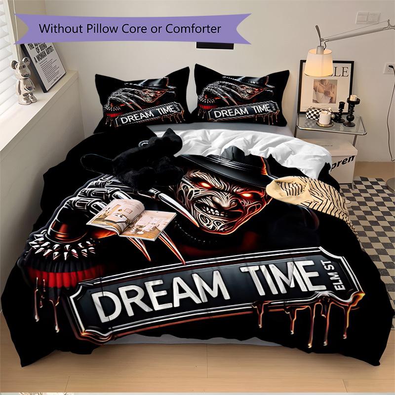 3pcs A Nightmare on Elm Street Bedding Set, Soft Polyester Duvet Cover and Pillowcases Seasons all suitable, Design for Bedroom L1003068