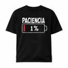 PACIENCIA 1% Battery Graphic T-Shirt Funny Patience Low Battery TShirt