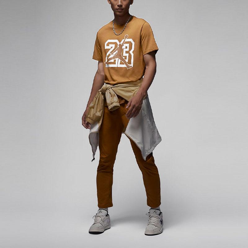 Jordan Flight Essentials Digital Logo Print Crew Neck T-Shirt Men Tops Light-British-Tan FB7395-281