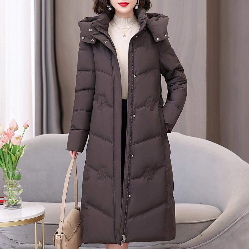 Plus Size XL-5XL Fashion Winter Woman Long Parkas Hooded Thick Warm Jacket Loose Middle Age Women's Coats