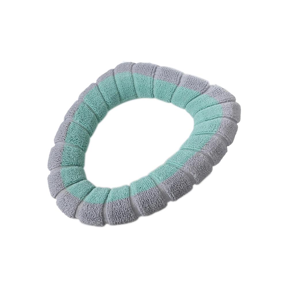 1pc Toilet Seat Cover Bathroom Soft Thicker Warmer Stretchable Washable Cloth Toilet Seat Cover Pads