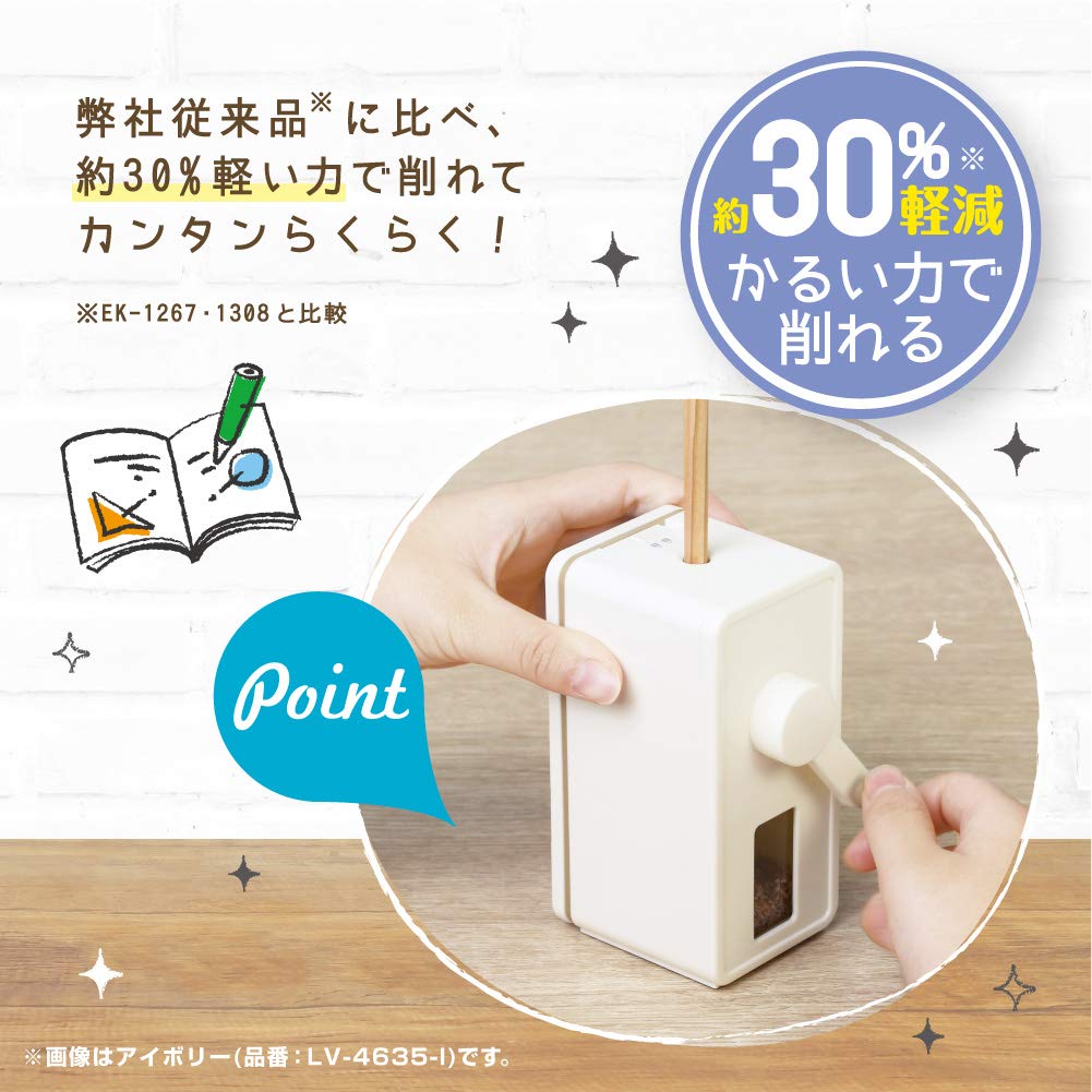 Sonic Livigaku Toppin Manual Pencil Vertical Sharpener, Slim, Ivory, LV-4635-I