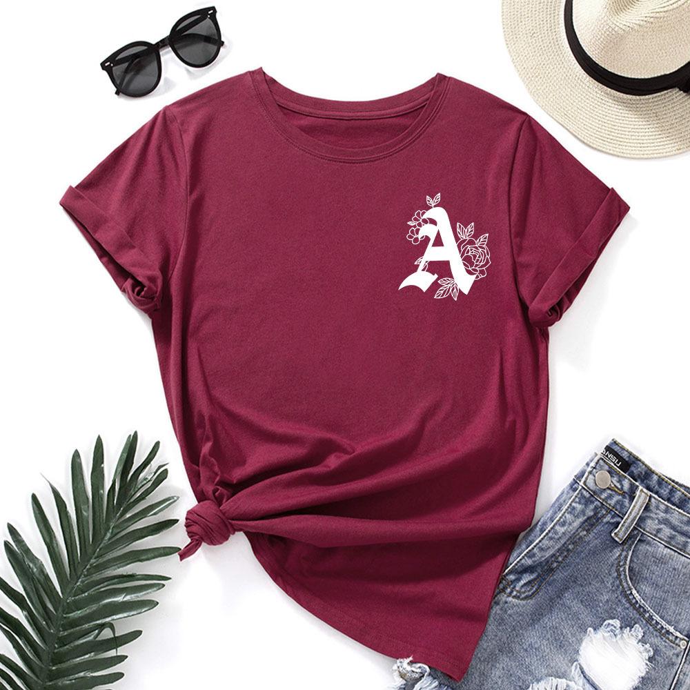 Casual Loose Top Fashion Print Short Sleeve Simple T-Shirts Women’s