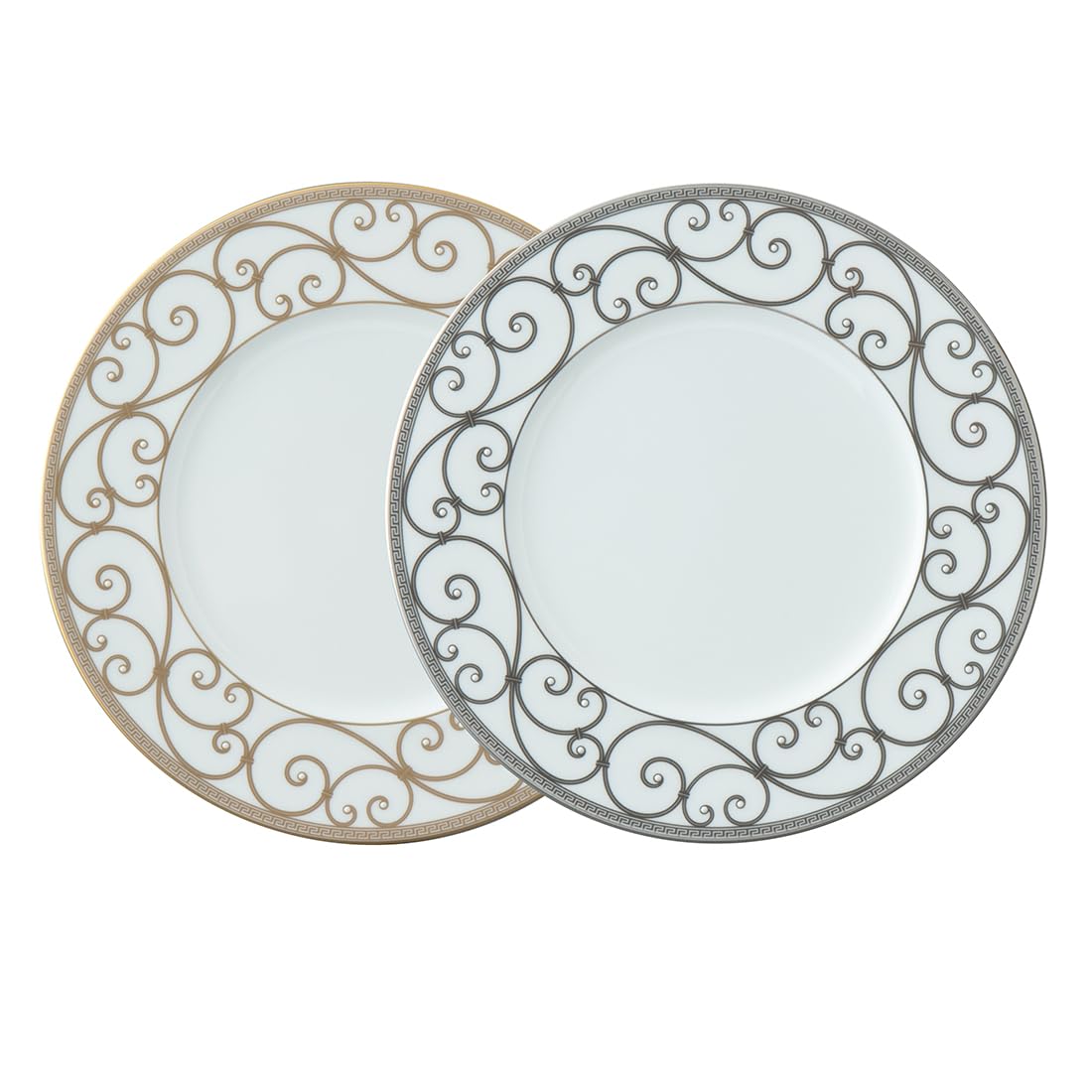 

NARUMI Rondo Plate Gold and Set of Elegant and Perfect for a Pair of Wedding Gift Set, 21cm, Platinum, 2, Stylish, Gifts, Boxed, 97351-23113