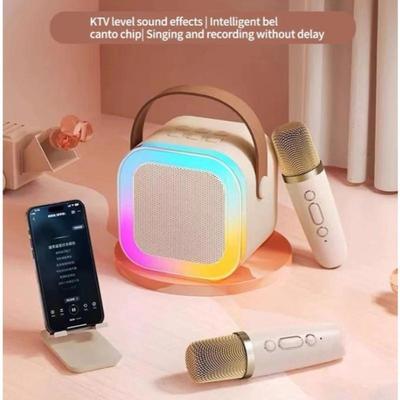 Home RGB Light Portable KTV Karaoke Machine Wireless Mini Karaoke Speaker With Karaoke Bluetooth Microphone