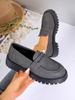 Spring & Fall Large Size Platform Loafers: Thick Sole, Solid Color Slip-On Casual Shoes for European & American Fashion.