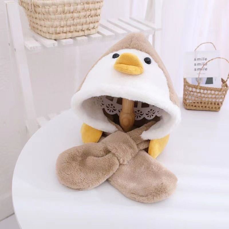 Children's hats and scarves integrated autumn and winter boys and girls antler hats thickened baby windproof warm hats thickened to keep warm