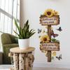 Inspirational Wooden Sign Wall Stickers with Butterflies and Sunflowers, Motivational Home Decor for Bedroom, Living Room and Hallway