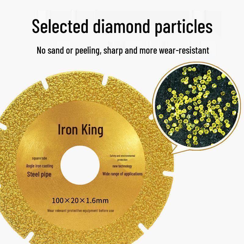 Universal Double-Sided Diamond Cutting Disc for Iron, Rebar, Steel, Pipe, and Marble - Fits Angle Grinders