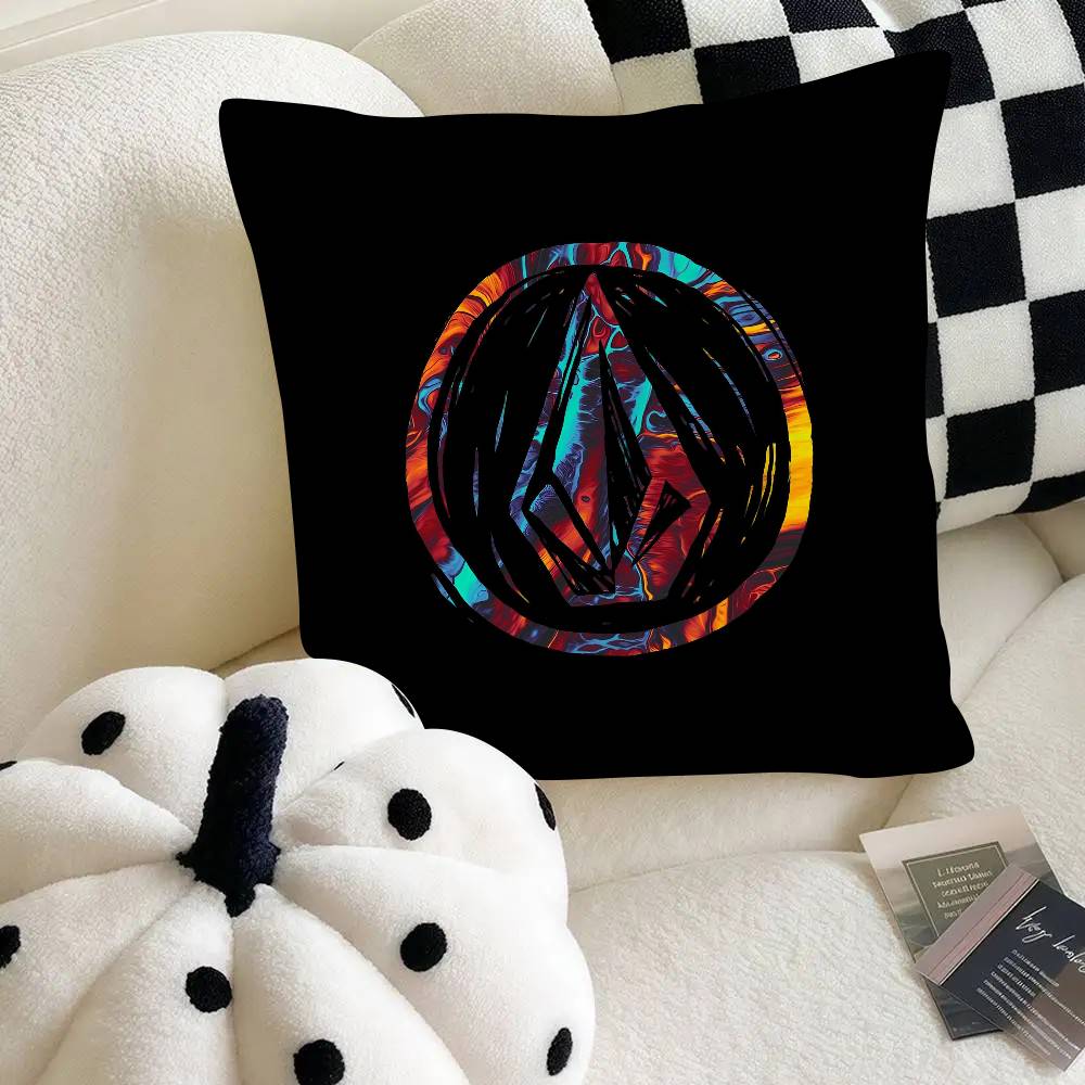 Logo Pillow Case Fashion Square Pillowcase Bedroom Sofa Room Ins V-Volcom Decoration Leisure
