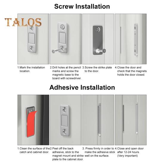 6/10/15Pcs Invisible Cabinet Door Magnet with Screw Ultra-Thin Stainless Steel No Drilling Adhesive Magnetic Drawer Closet Sliding Door Catch Latch