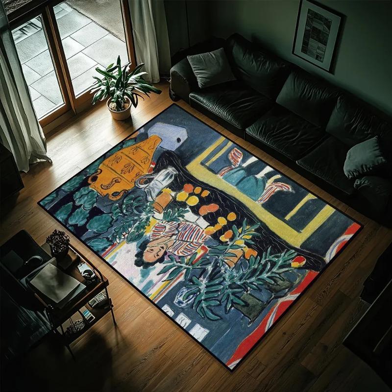 

Abstract Figure Pattern Carpet Red Characters Dynamic Scene Design Large Area Rugs for Lounge Washable Soft Floor Mat Home Decor 40X60CM