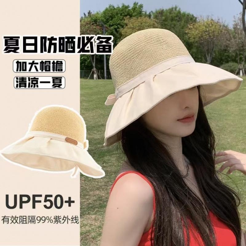 Sunshade Breathable Hat Women's Spring and Summer Outdoor Popular Sunscreen Versatile Sunshade Hat Basin Bow Fisherman's Hat